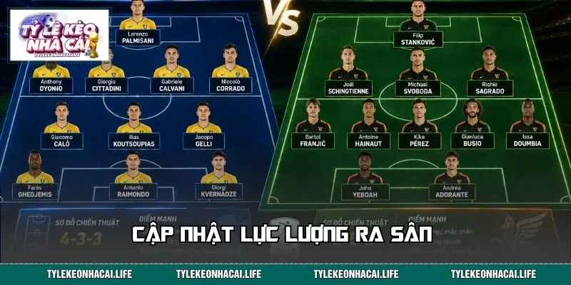 Cập nhật lực lượng ra sân 